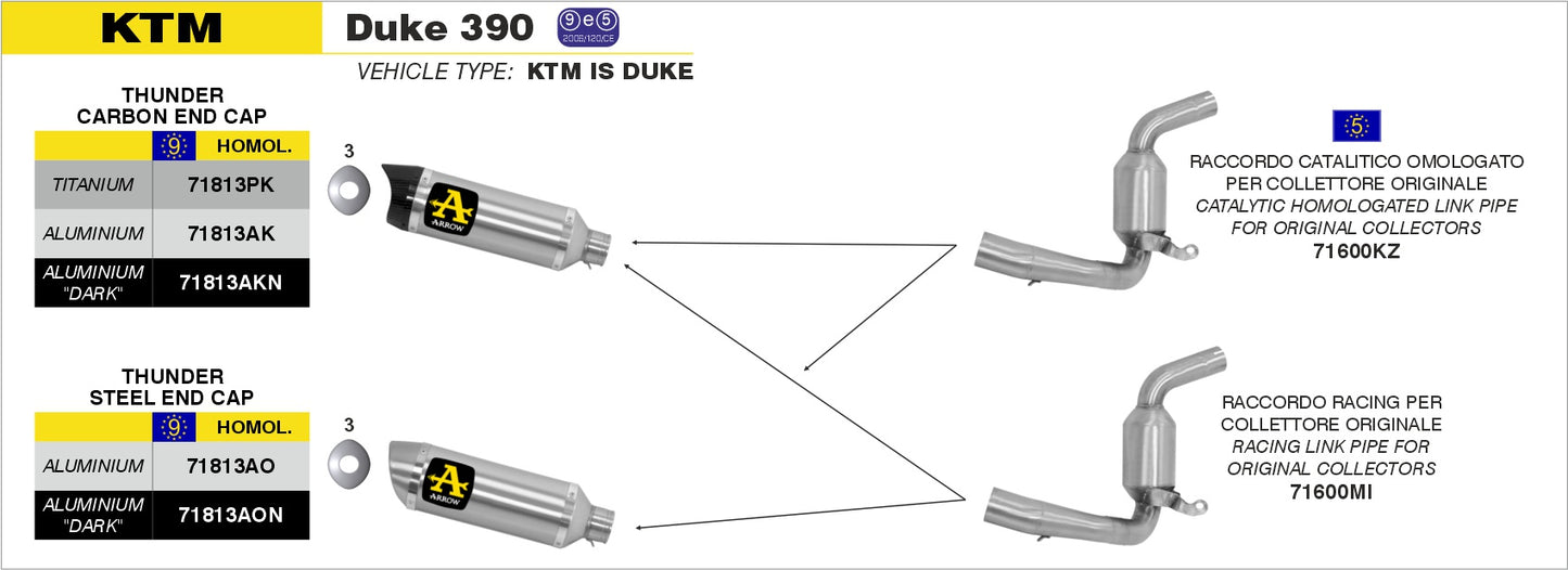 Terminale Thunder Titanio con fondello carby