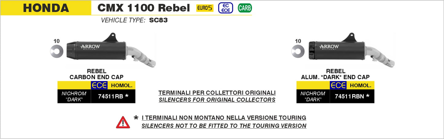 Kit terminale Rebel con fondello in alluminio Dark
