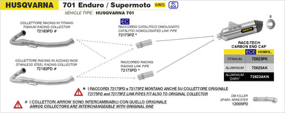 Collettore racing in titanio con power bomb, intercambiabile con l'originale