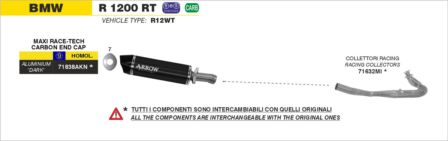 Terminale Maxi Race-Tech titanio con fondello carby