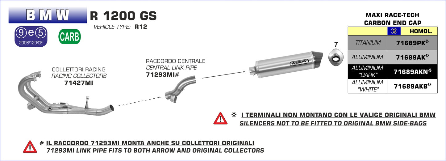 Terminale Maxi Race-Tech Approved titanio con fondello carby