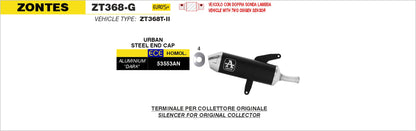 Terminale Urban in alluminio Dark con fondello inox