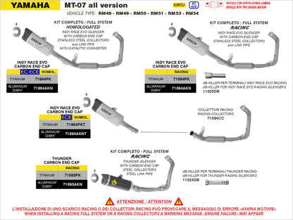 Terminale Indy Race EVO titanio con fondello carby