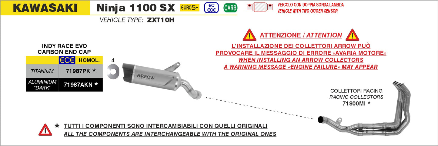 Terminale Indy Race EVO titanio con fondello carby