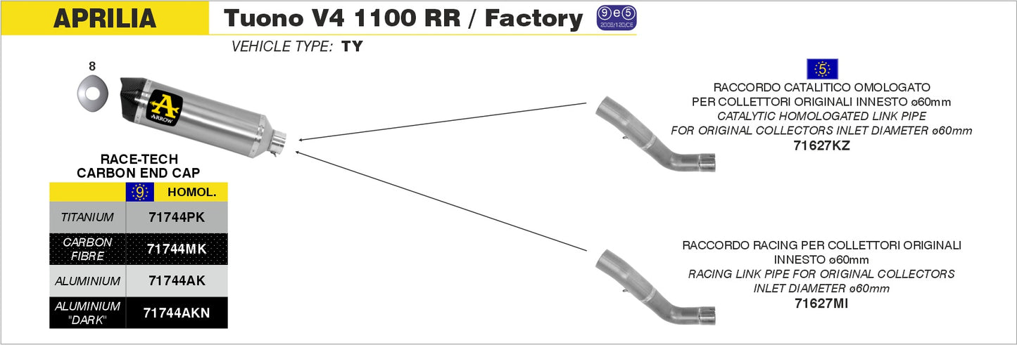 Terminale Race-Tech Approved carbonio con fondello carby
