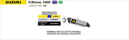 Terminale Maxi Race-Tech alluminio con fondello carby