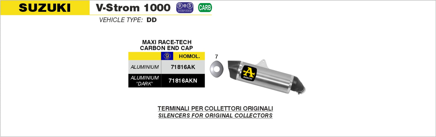 Terminale Maxi Race-Tech alluminio con fondello carby