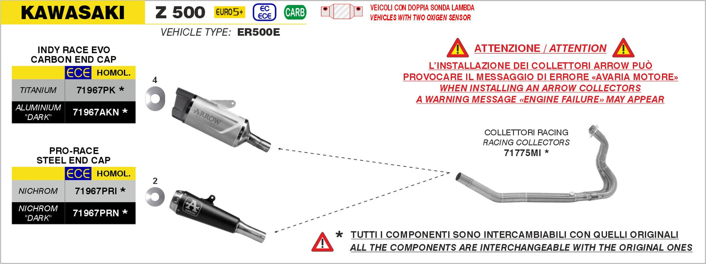 Terminale Indy Race EVO titanio con fondello carby