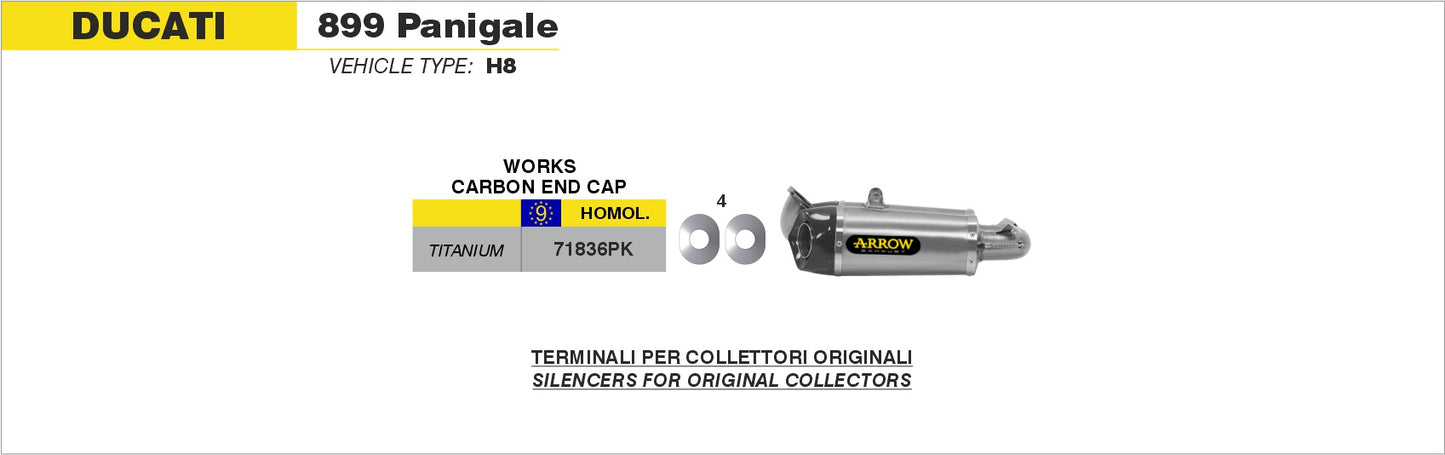 Terminali Works titanio (Dx+Sx) con fondello carby