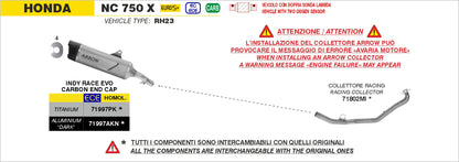 Terminale Indy Race EVO titanio con fondello carby