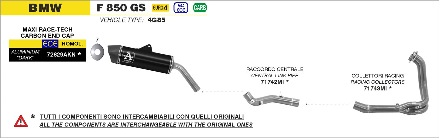Terminale Maxi Race-Tech Approved titanio con fondello carby