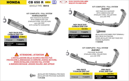 Terminale Indy Race EVO titanio con fondello carby