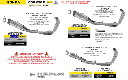 Kit completo racing con terminale Indy Race EVO in titanio