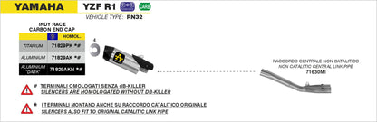 Terminale Indy Race alluminio Dark con fondello carby