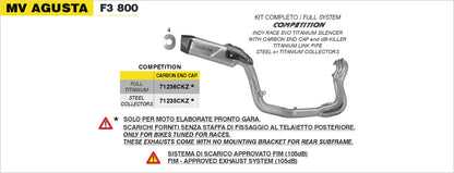 Kit completo COMPETITION Full Titanium approvato FIM (105dB)
