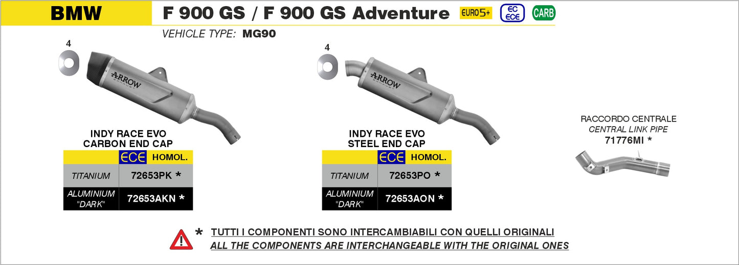 Terminale Indy Race EVO titanio con fondello inox