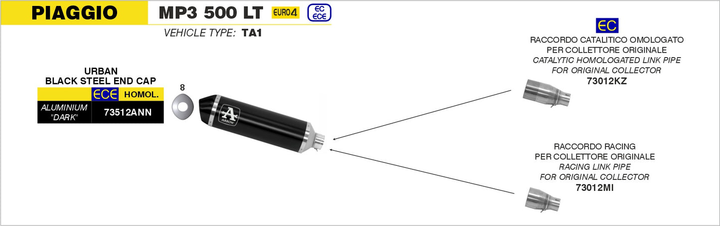 Raccordo catalitico omologato per scarico Urban