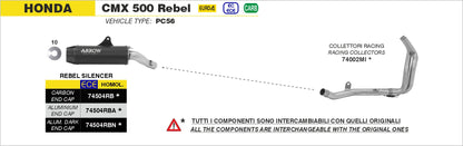Kit terminale Rebel con fondello in alluminio lucido
