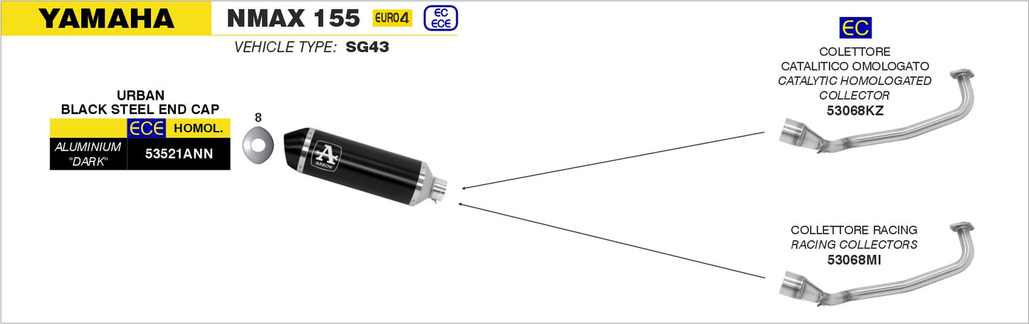Collettore catalitico omologato per scarico Urban