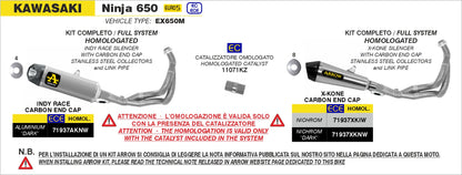 Kit completo Indy Race EVO titanio con fondello carby