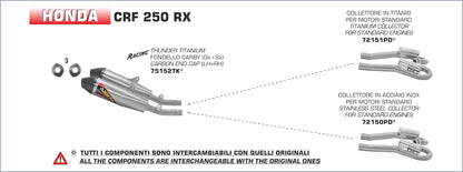 Kit collettori in acciaio inox per motori standard