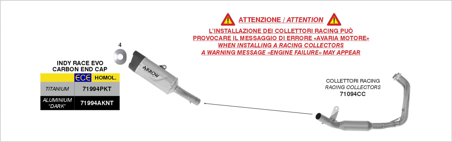 Kit completo racing con terminale Thunder in alluminio Dark