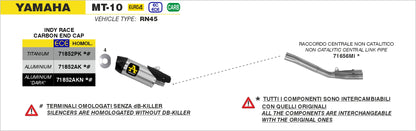 Kit intermedio racing - Terminale Pro-Race titanio + Raccordo titanio ø60mm.