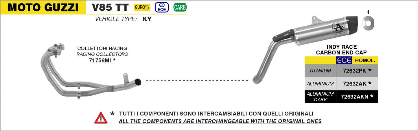 Terminale Indy Race alluminio con fondello carby