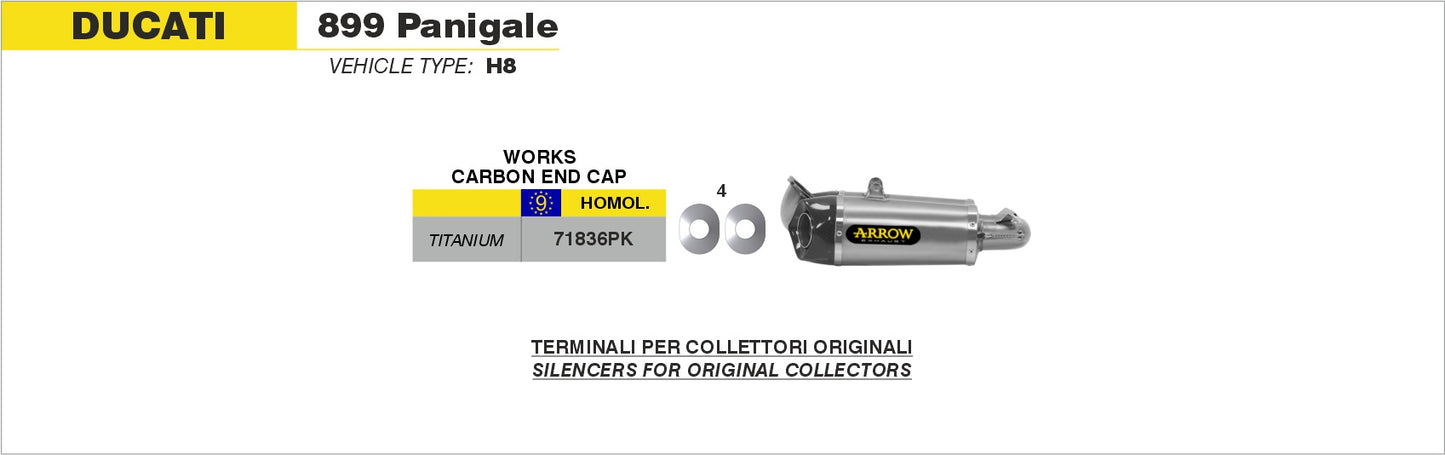 Terminali Works titanio (Dx+Sx) con fondello carby