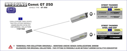 Terminale Thunder Approved titanio con fondello carby per collettori Arrow