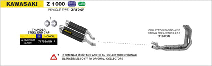 Terminali Thunder alluminio (Dx+Sx) con fondello carby