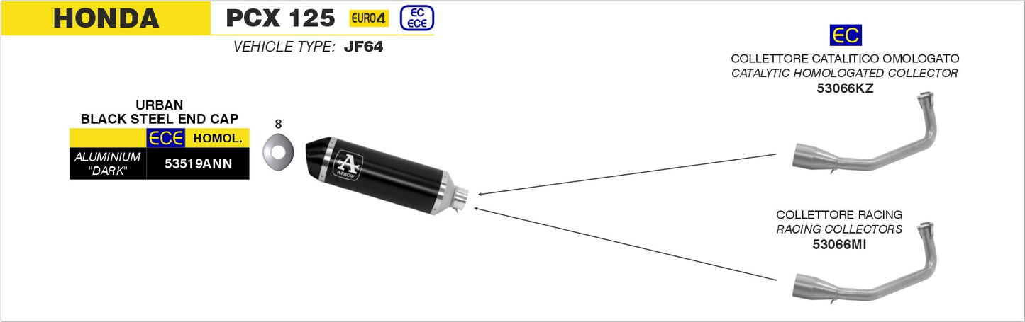 Terminale Urban acciaio inox con fondello Dark